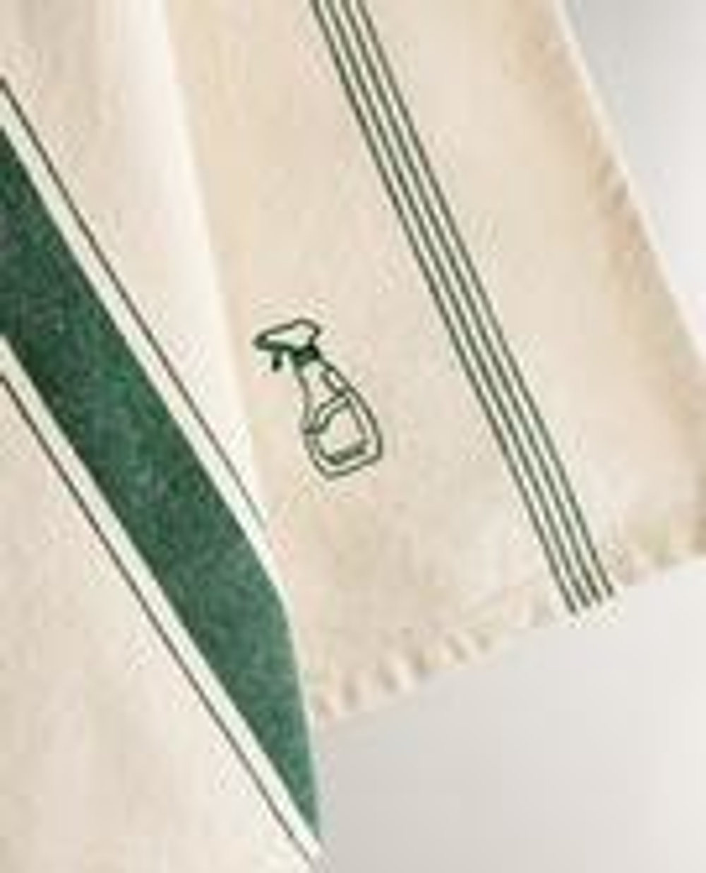 ZARA HOME КУХОННОЕ ПОЛОТЕНЦЕ ИЗ ХЛОПКА С ВЫШИВКОЙ, ЗЕЛЕНЫЙ