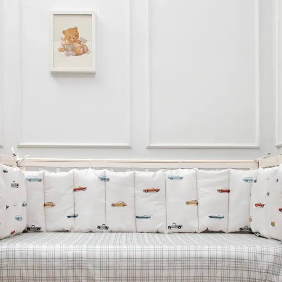 Комплект постельного белья Lollycottons Маленький гонщик 6 предметов