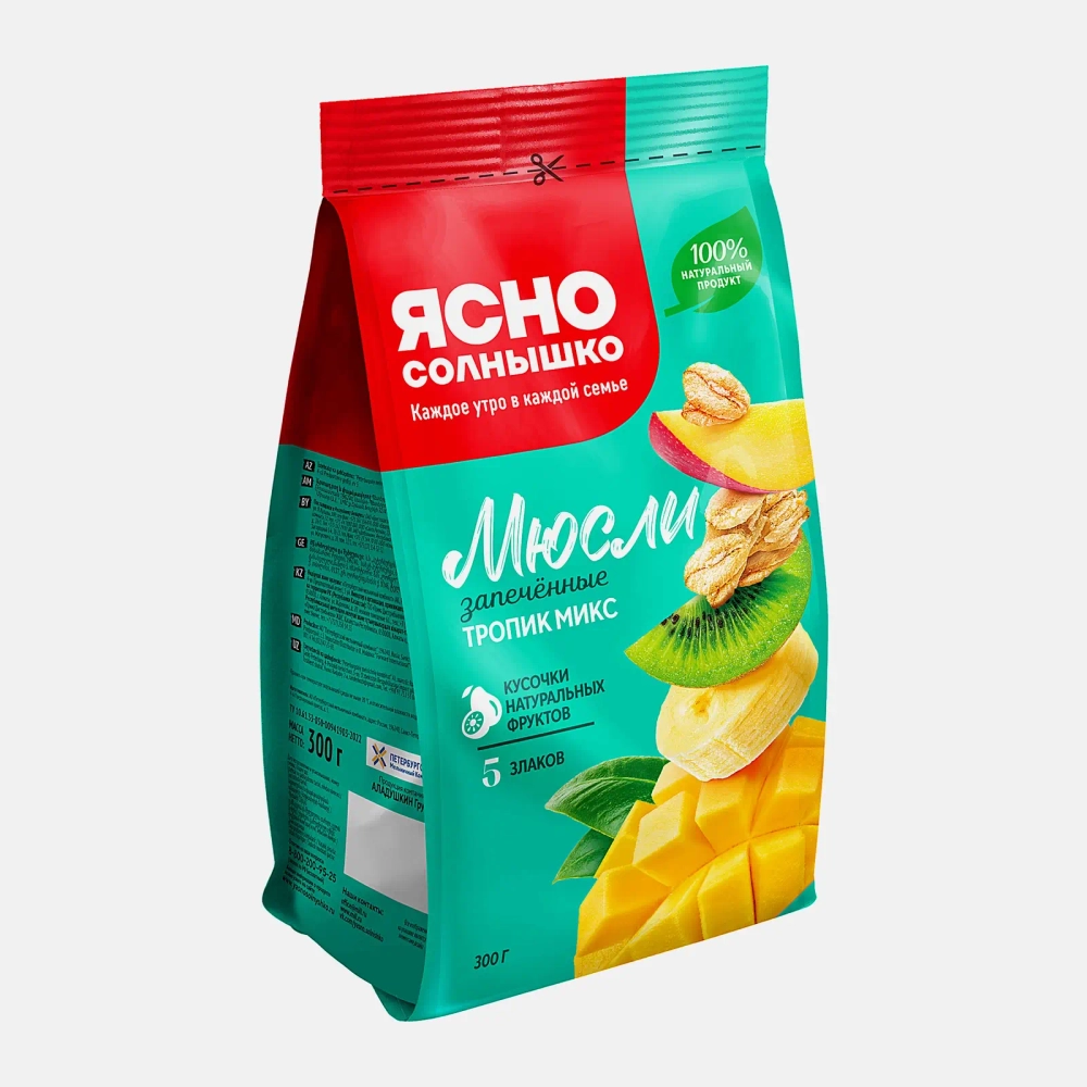 Мюсли Ясно солнышко запеченные Тропик микс 5 злаков 300г