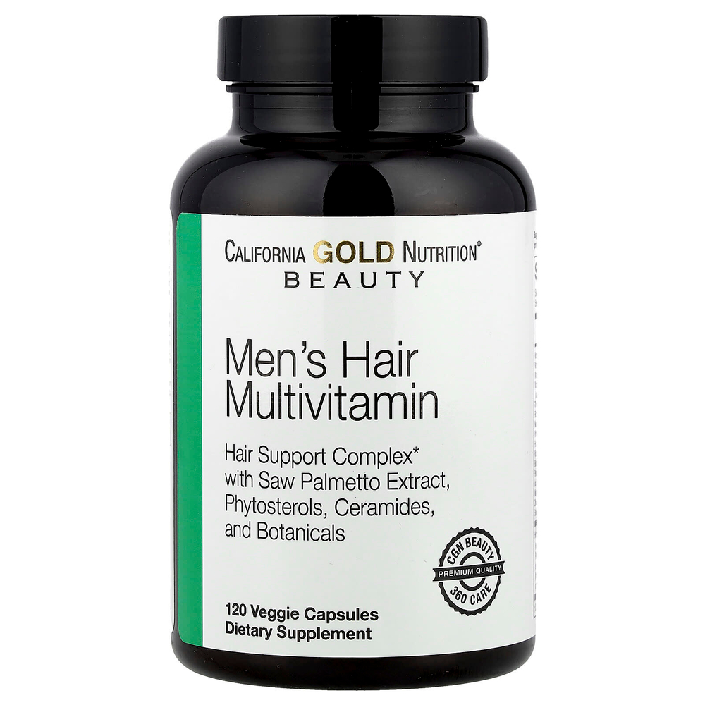 California Gold Nutrition, Beauty, мужские мультивитамины для волос, 120 растительных капсул