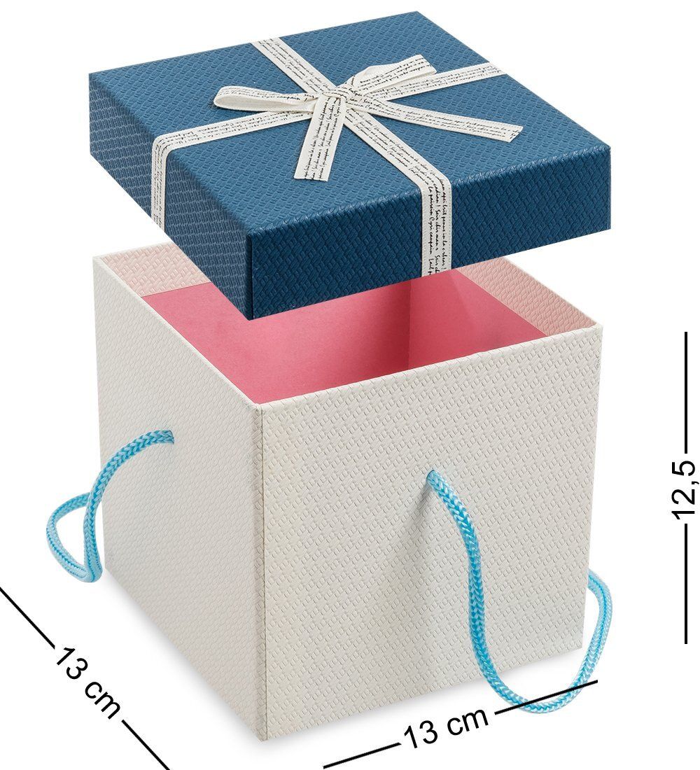 WG-93-B Коробка подарочная «Квадрат» цв.бел./син.