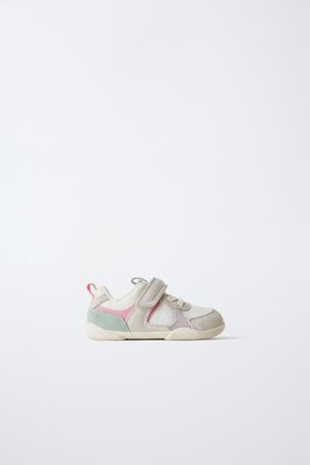 ZARA КОМБИНИРОВАННЫЕ КРОССОВКИ, РОЗОВЫЙ