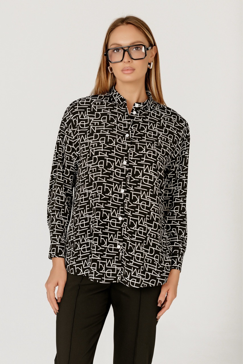 Блузка с воротником-стойкой Тамбовчанка