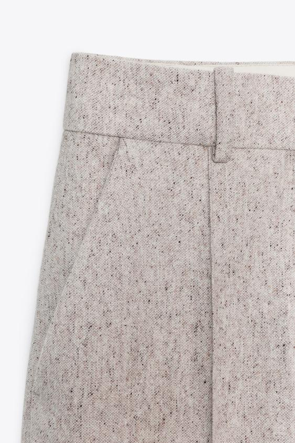 ZARA БРЮКИ WIDE-LEG С ОТДЕЛКОЙ — ZW COLLECTION, БЕЖЕВЫЙ