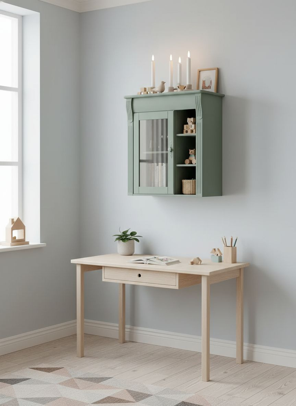 Шкаф навесной, 70х32х80, Susanna, в ванную, для прихожей и кухни, деревянный, эвкалипт, MAKOSA