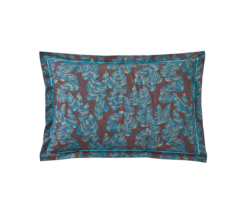 Постельное белье 2 спальное евро Blanc des Vosges Automn Bleu Ceruleen Франция