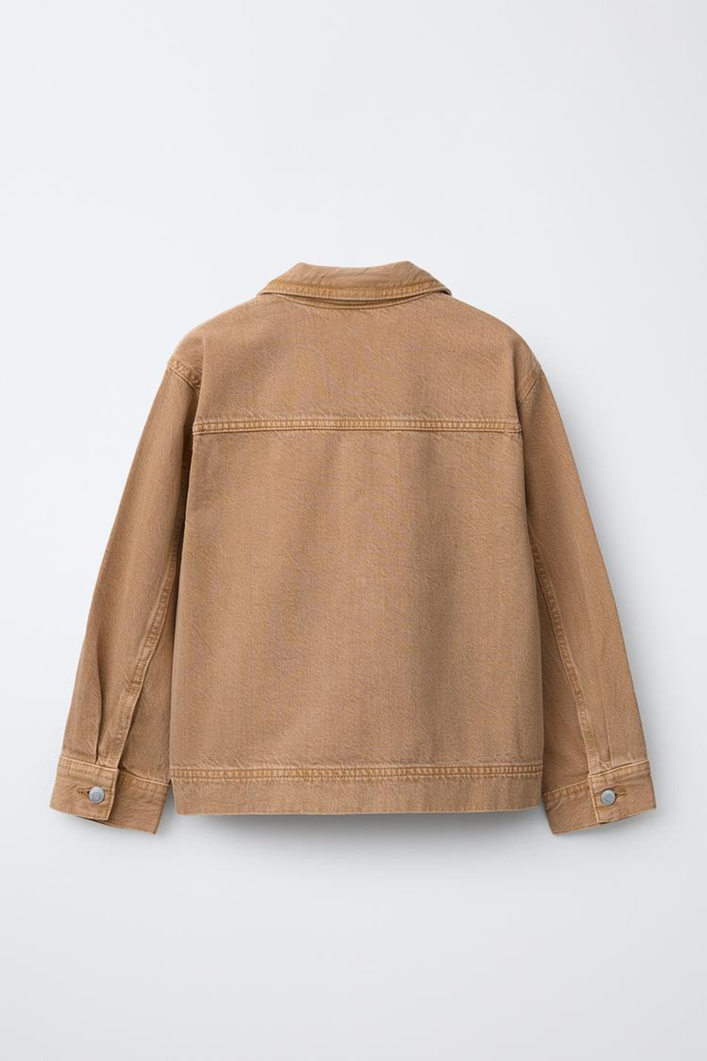 ZARA КУРТКА-РУБАШКА ИЗ ХОЛЩА С КАРМАНОМ, ТЫКВЕННЫЙ