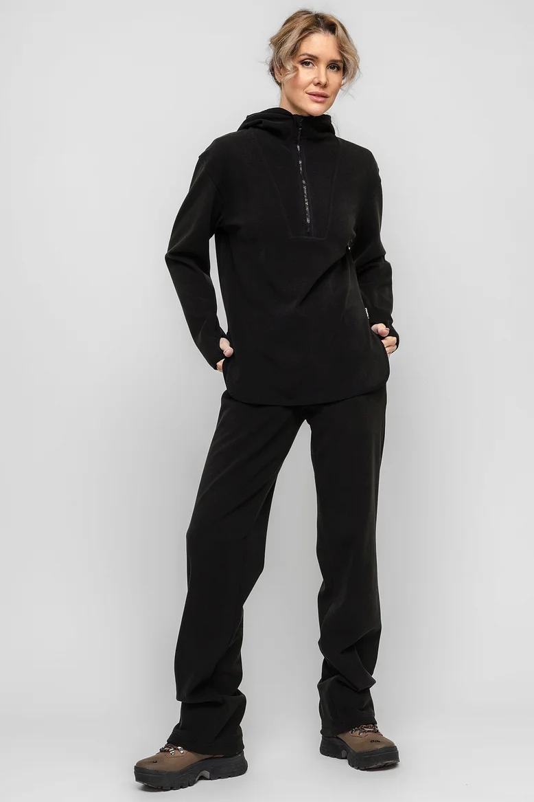 Брюки спортивные с утяжкой внизу, женские, цвет "Чёрная скала"