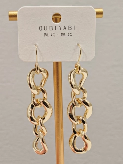 Серьги Oubi Yabi «Золотые цепи» Gold 14K