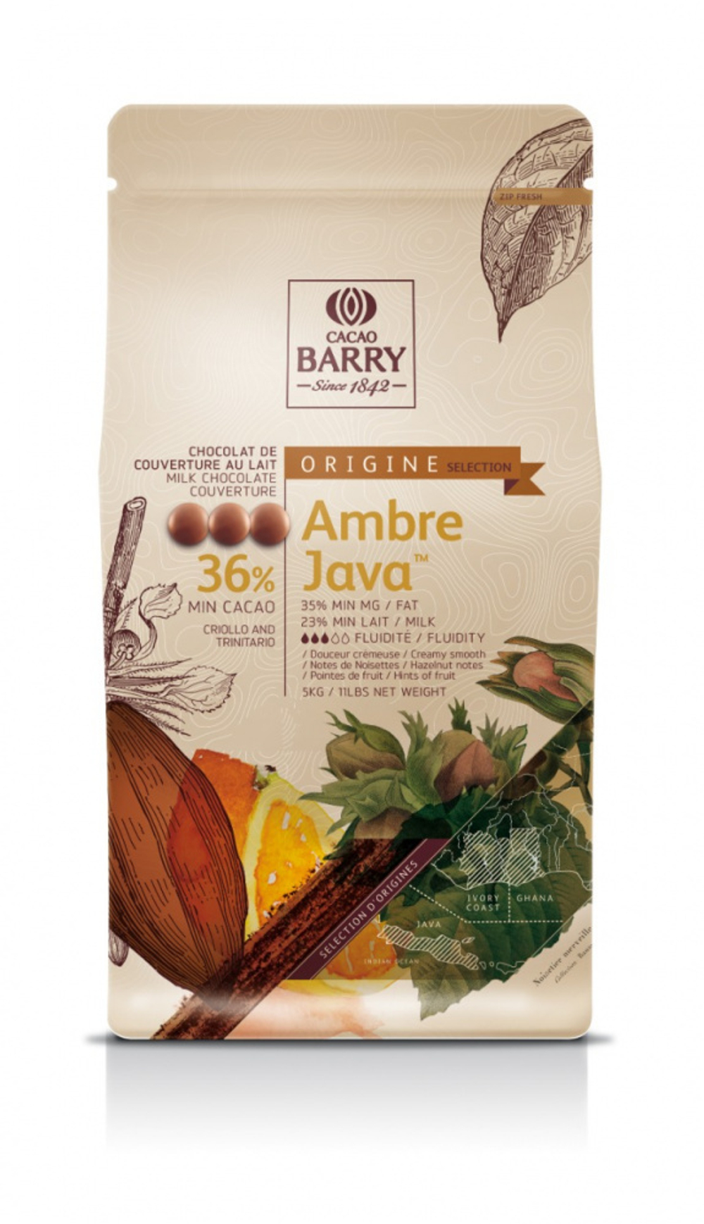 Шоколад Callebaut Молочный Без сахара 33.6% (Мешок 10 кг.)