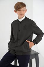 Джемпер для мальчика Бомбер-2 Виотекс ТЁМНО-СЕРЫЙ