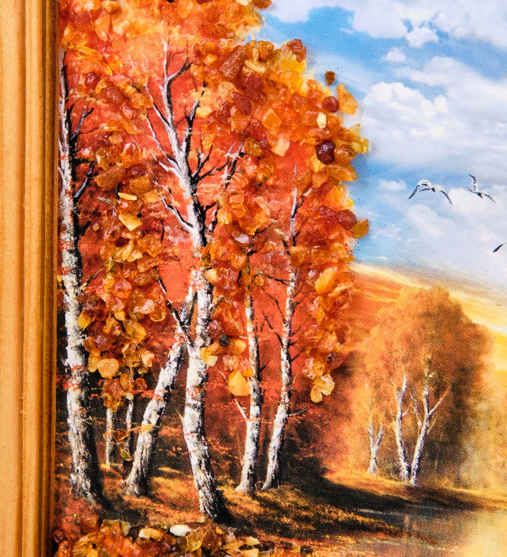 AMB-74/32 Картина «Красота природы» (с янтарной крошкой) дер.краш.рамка 12х15