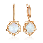 Серьги с английским замком из красного золота с перламутром