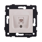 Розетка телефонная RJ11, кашемир матовый Kollinger REA-009CM для Aspekt, Eleganz, Reflex