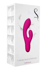 Розовый перезаряжаемый вибромассажер Whooper Swan со стимулятором клитора - 18,8 см. (Цвет: розовый)