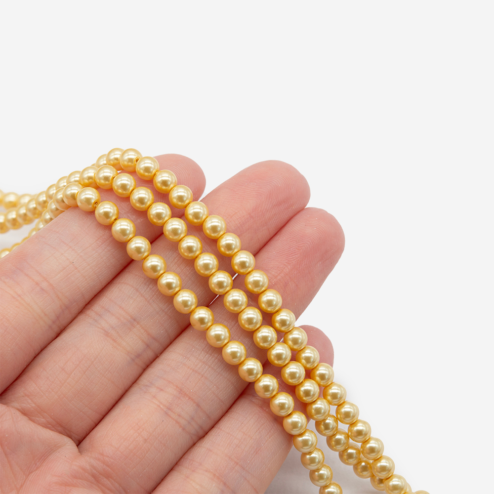 Хрустальный жемчуг, оттенок "Sand", шар 4мм, улучшенное покрытие