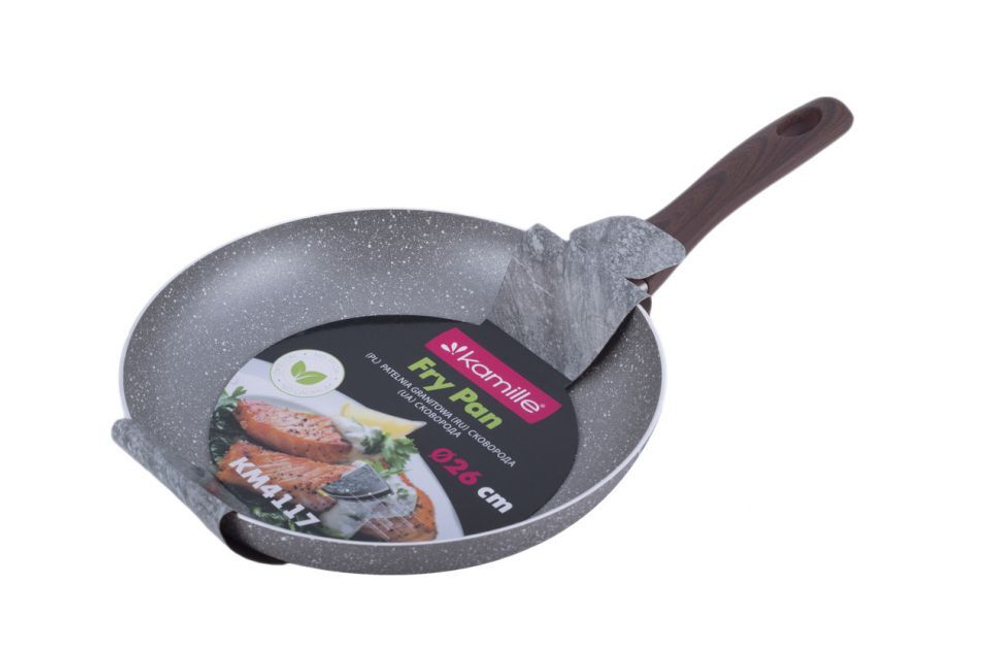 Сковорода Kamille KM-4117 26см антиприг. Grey marble алюм