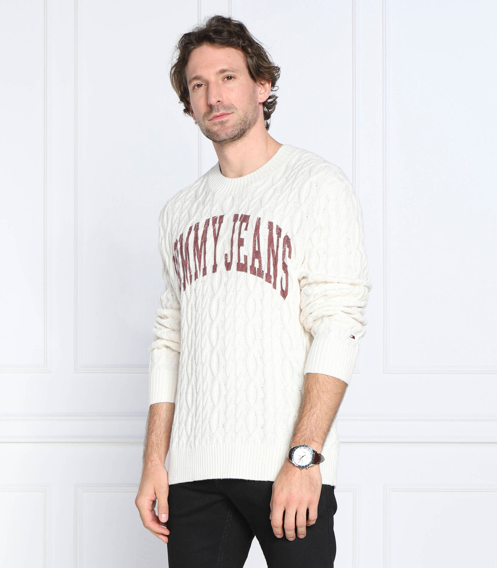 свитер collegiate Tommy Jeans - кремовый (DM0DM15070)