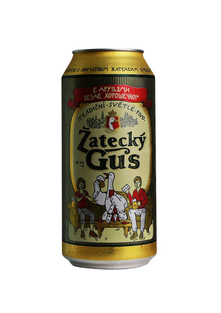 Пиво Zatecky Gus светлое пастеризованное 0.9 л.ж/б