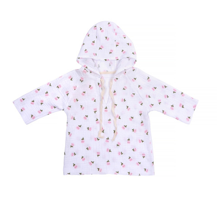 Муслиновая летняя детская кофта с цветочками