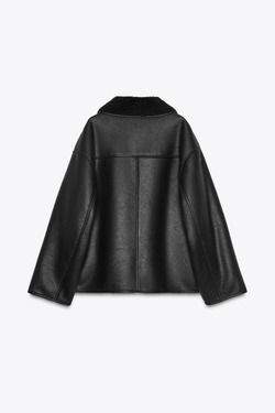 ZARA КУРТКА-ДУБЛЕНКА — ZW COLLECTION, ЧЕРНЫЙ