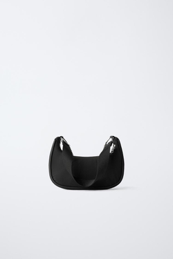 ZARA СУМКА С ПЛЕЧЕВЫМ РЕМНЕМ И ПОДВЕСКАМИ, ЧЕРНЫЙ