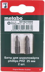 Бита METABO Torsion Phillips PH 2х25мм,2шт (631521000)