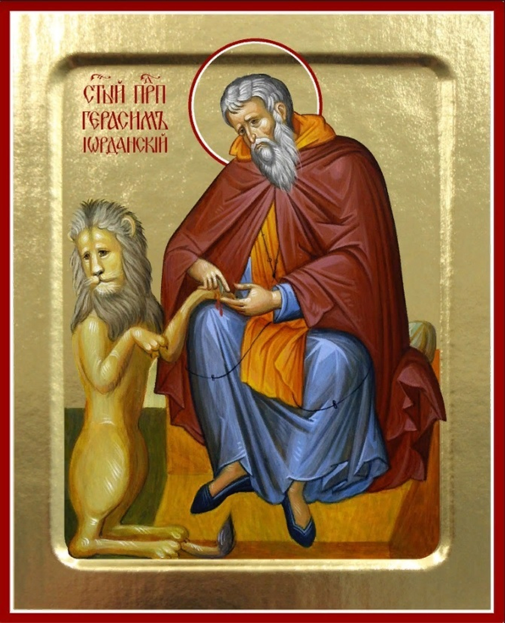 Икона Герасима Иорданского, преподобного на дереве: 125 х 160 (Синопсисъ)