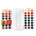 Акварель медовая 24 цвета, ЗХК Цветик , без кисти, белый пластиковый футляр, 2742190