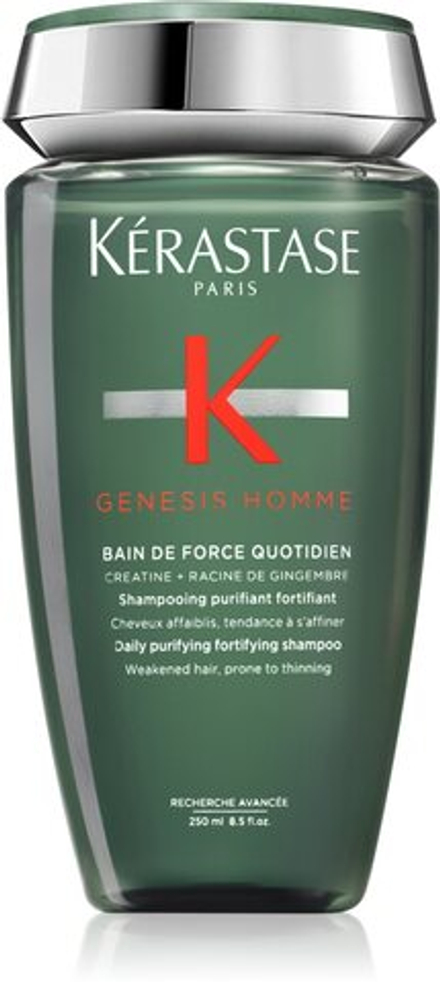 Kerastase Genesis Homme Bain de Force Quotiden - очищающий питательный шампунь для ослабленных волос со склонностью к выпадению /  dla mężczyzn 250  ml  / GTIN 3474637077525