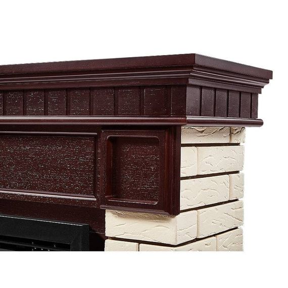 Портал Firelight Bricks 25 камень бежевый, шпон темный дуб — (3)