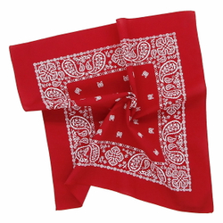 Бандана красная с белым мелким огурцом (133)