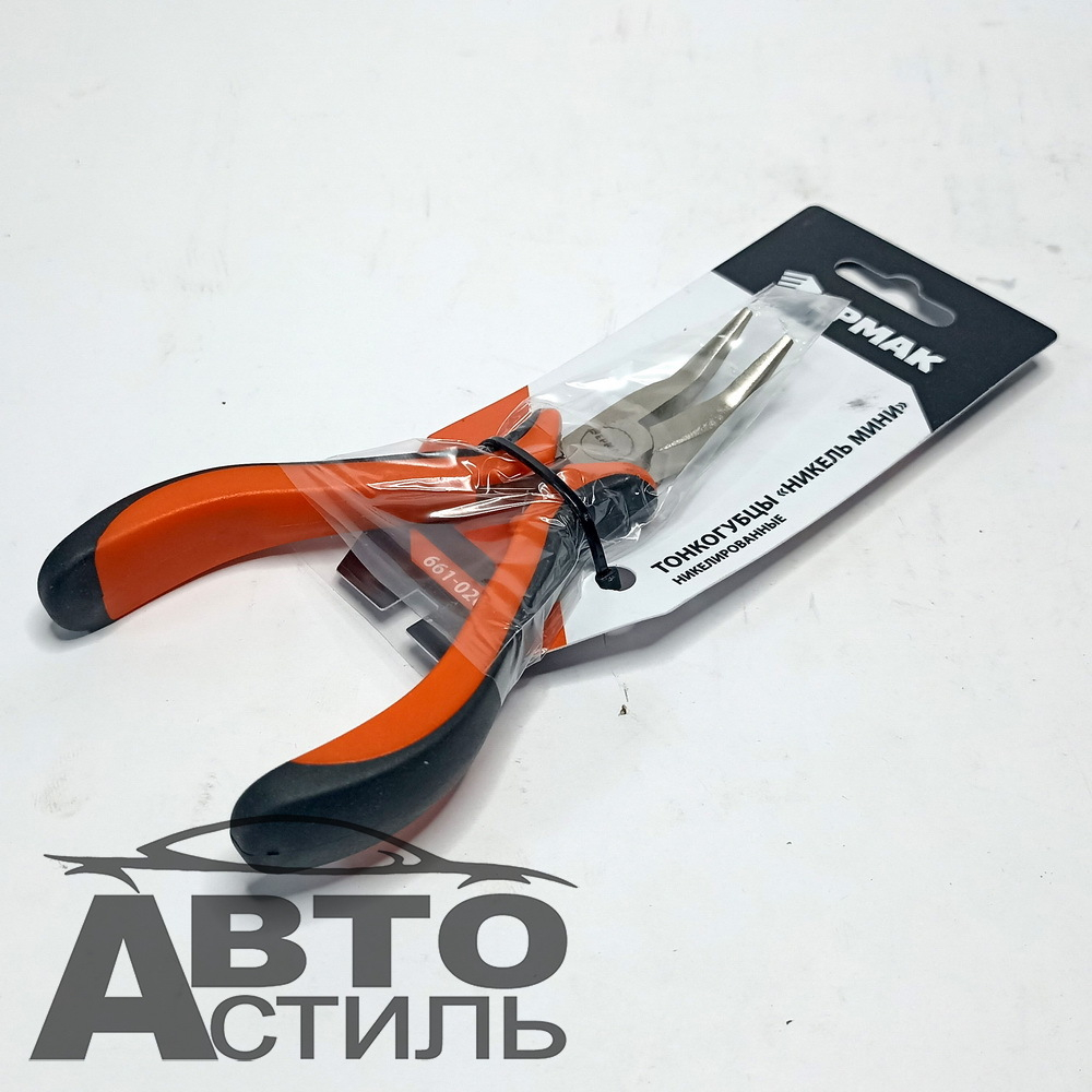 Тонкогубцы мини, Изогнутые с двухцветными ручками ЕРМАК 661026