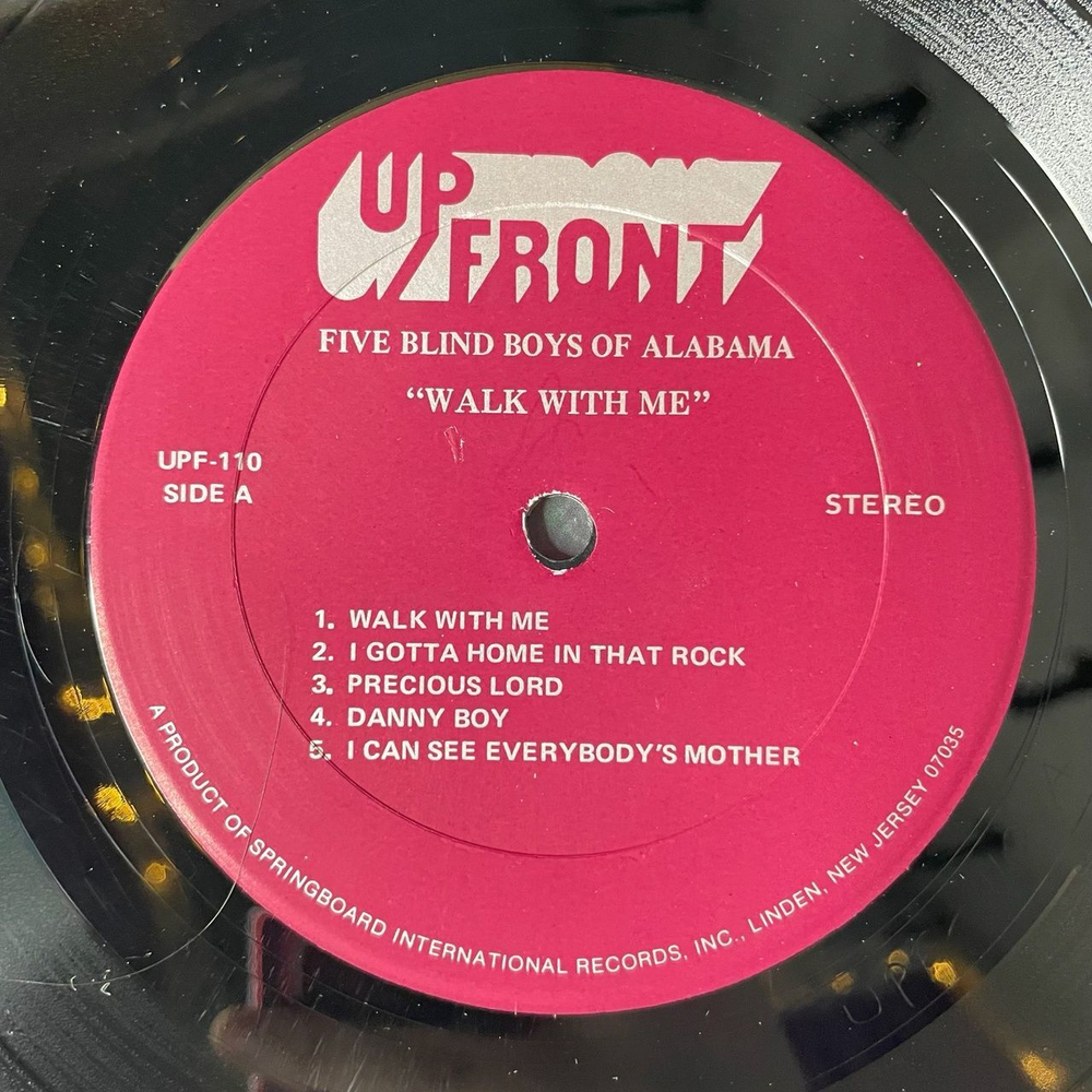 Винтажная виниловая пластинка LP Five Blind Boys Of Alabama Walk With Me! (USA 1968)