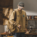 Лонгслив мужской с принтом на спине ,трикотажный 350 г, сезон осень/зима,