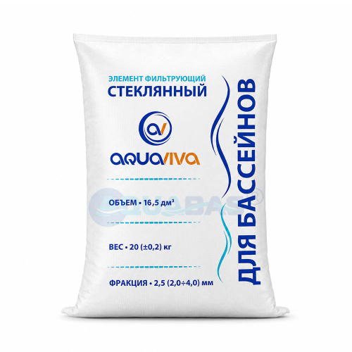 Песок стеклянный Aquaviva, фракция 2,0 - 4,0 мм 20 кг