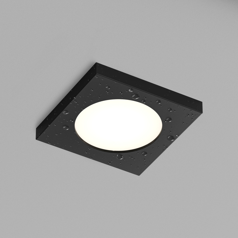 DK3015-BK Встраиваемый светильник влагозащ., IP 44, 50 Вт, GU10, черный, алюминий