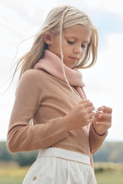 ZARA СВИТЕР С ВЫСОКИМ ВОРОТНИКОМ, ОХРА