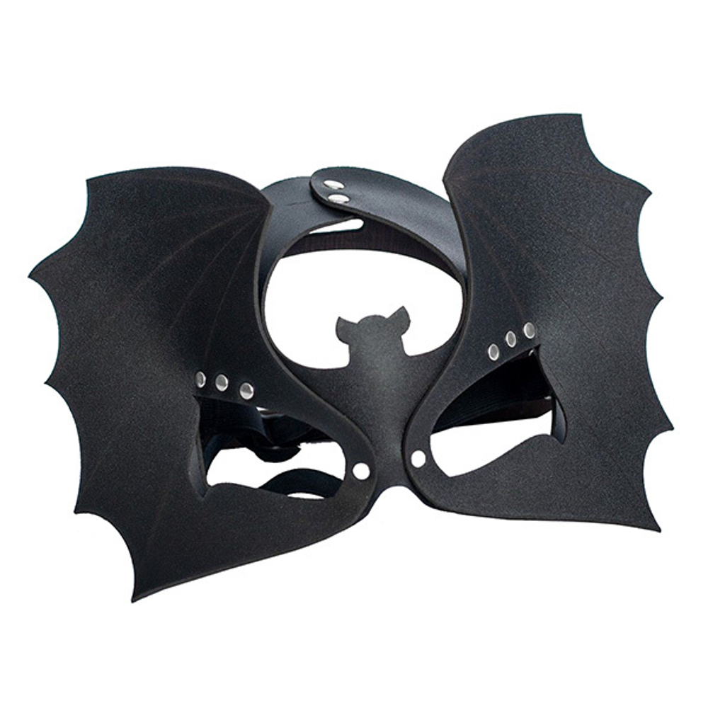 Черная кожаная маска на глаза Летучая мышь Sitabella BDSM Accessories 4060-1