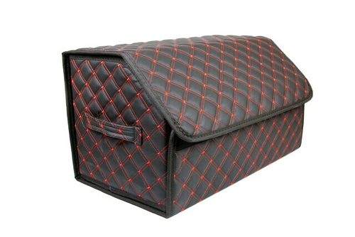 Органайзер в багажник 70х30х30см экокожа /черный с красной строчкой/ саквояж (Ростов)