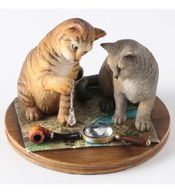 Veronese WS-1353 Статуэтка «Пара котов - Purrlock Holmes» (Лиза Паркер)