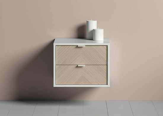 Тумба прикроватная Fjord 2 ящика подвесная (белый)