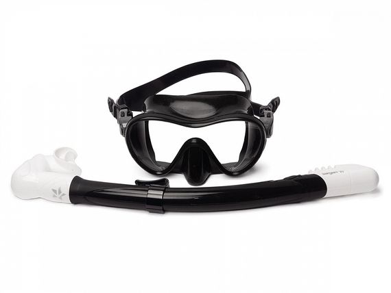 Набор маска+трубка Sargan Агидель черный/белый