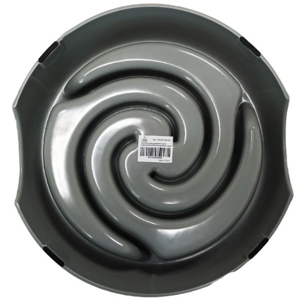 Миска SuperDesign меламиновая для медленного поедания Торнадо 900 мл, серая