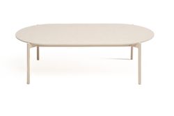 "Венеция" журнальный стол из искусственного камня овальный, 130х70см, Н38, цвет белый