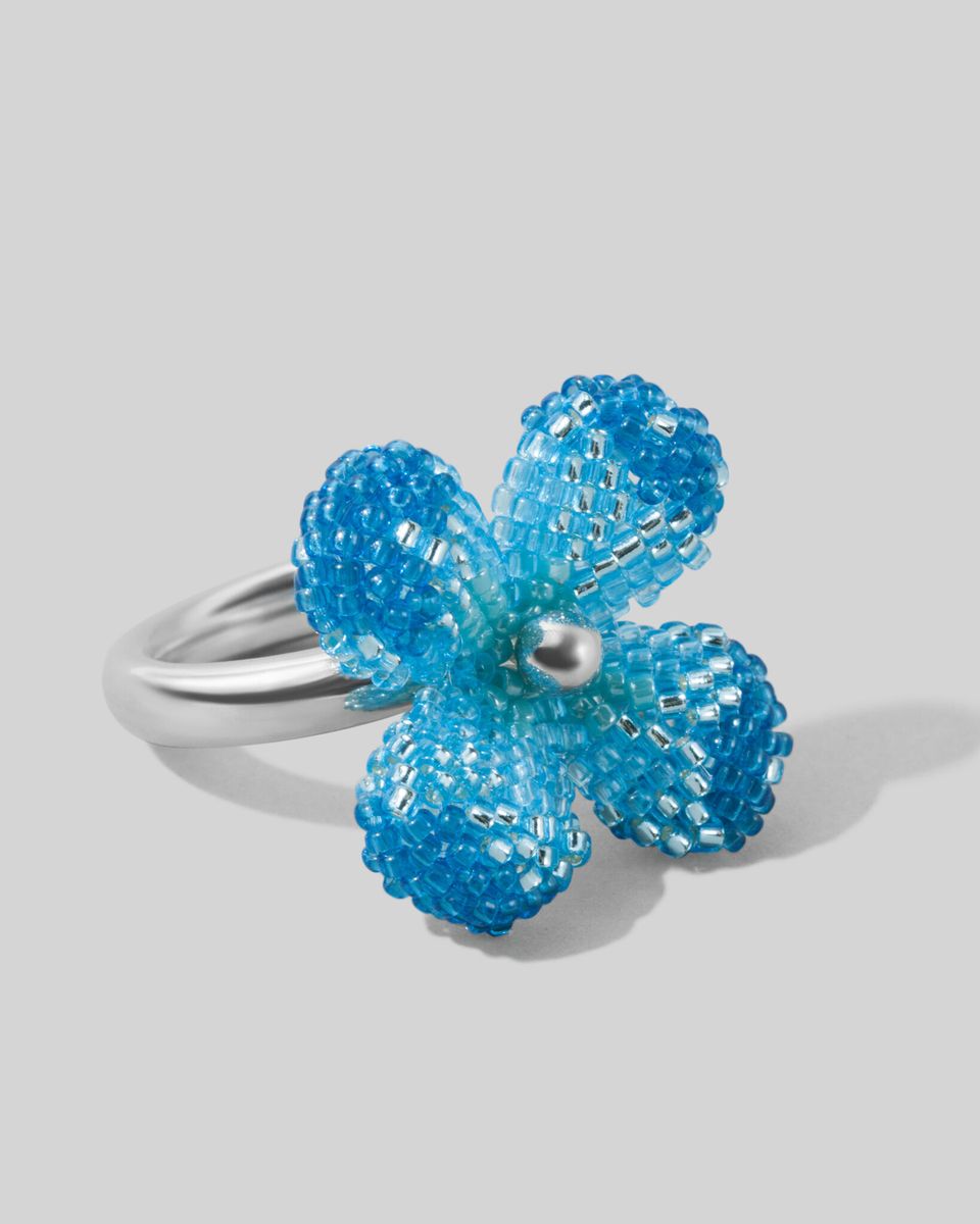 Кольцо Beaded Flower Laguna