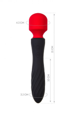 Черно-красный двусторонний вибромассажер Black&Red - 21 см.