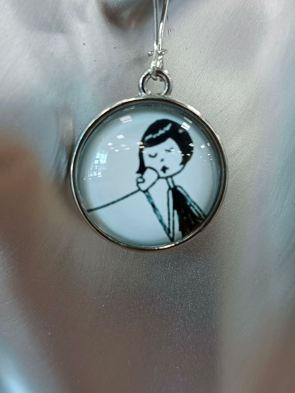 Серьги с кабошонами. Ручной работы.