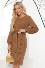 Платье коричневое трикотажное теплое DStrend (Акция)