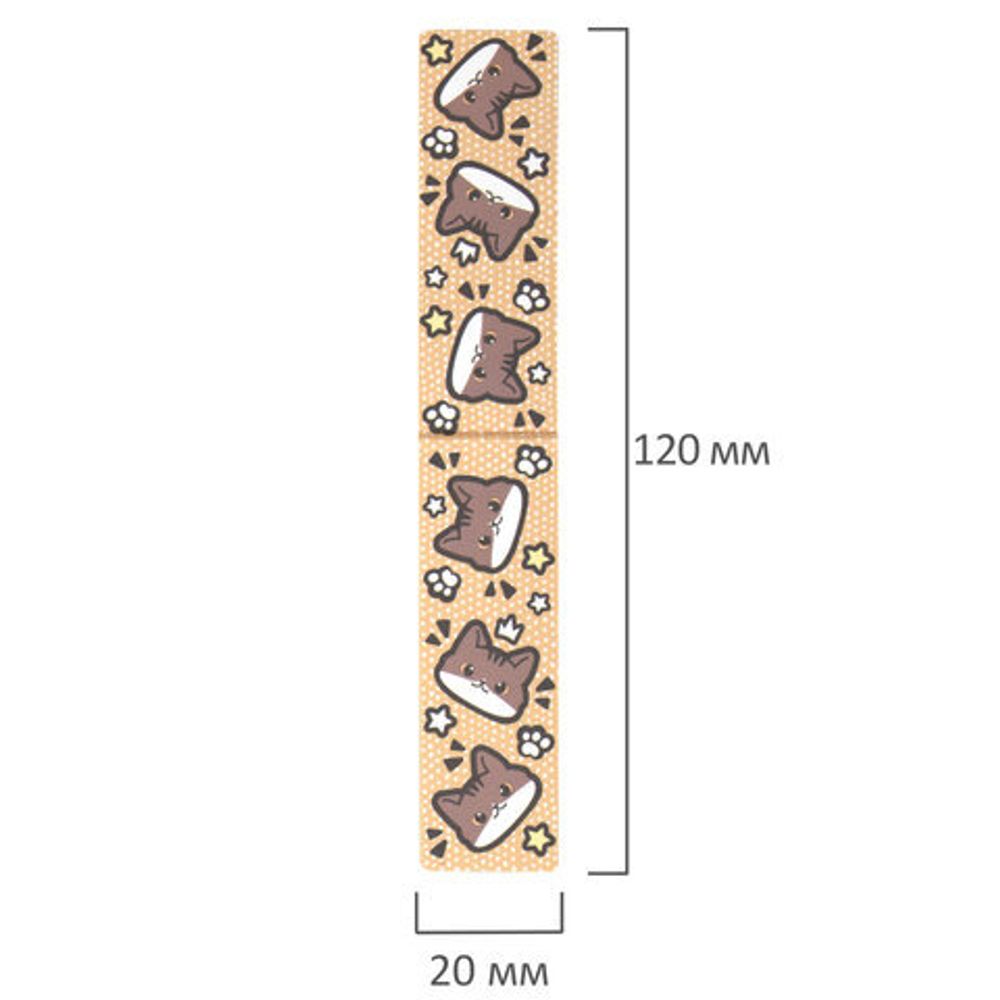 Закладки для книг МАГНИТНЫЕ, "МИЛЫЕ КОТЫ", набор 6 штук, 60x20 мм, BRAUBERG, 116985